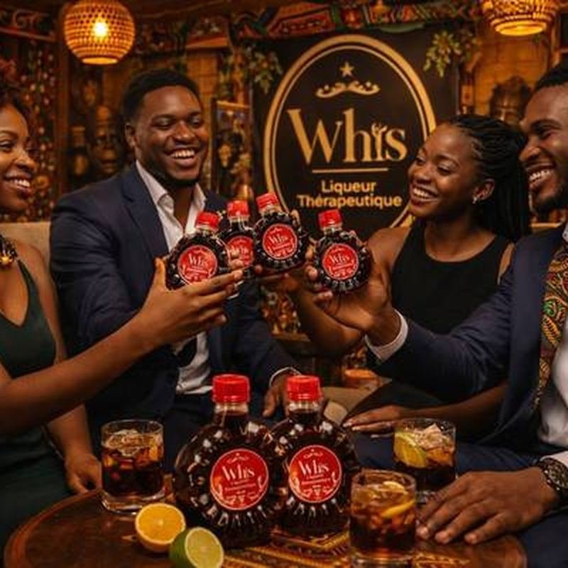 Amis trinquant avec WHIS