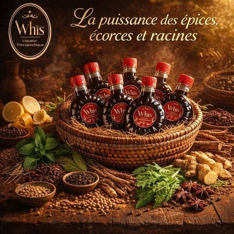 Bouteilles WHIS dans un panier