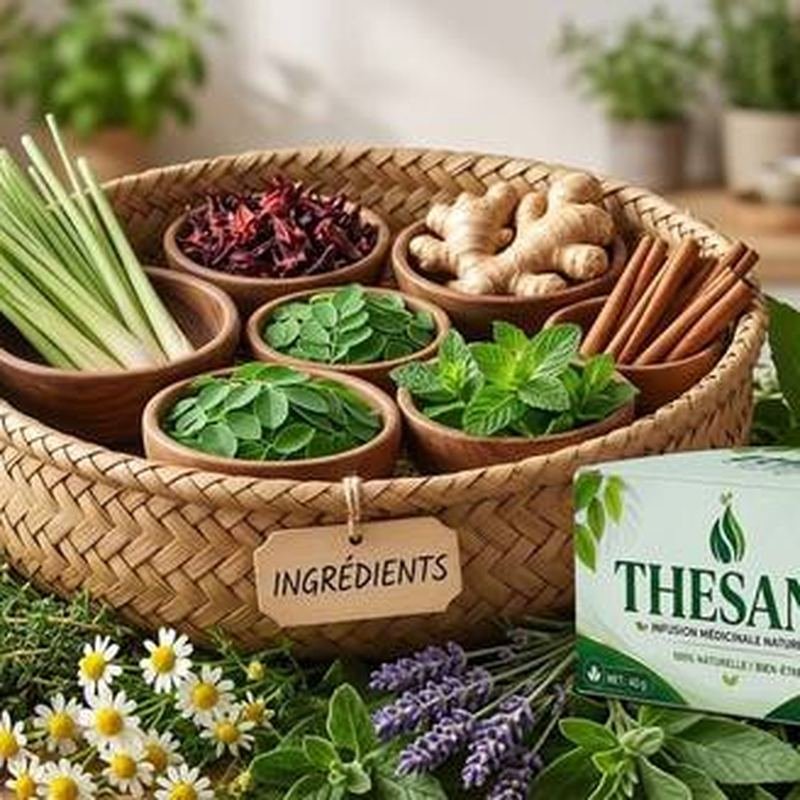 Panier d'ingrédients et boîte THÉSANE